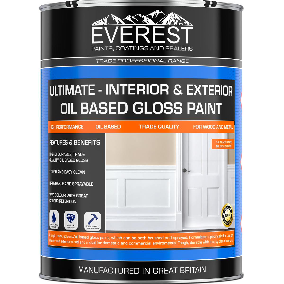 Everest Paints Ultimate Oil Based Gloss Paint Interior & Exterior