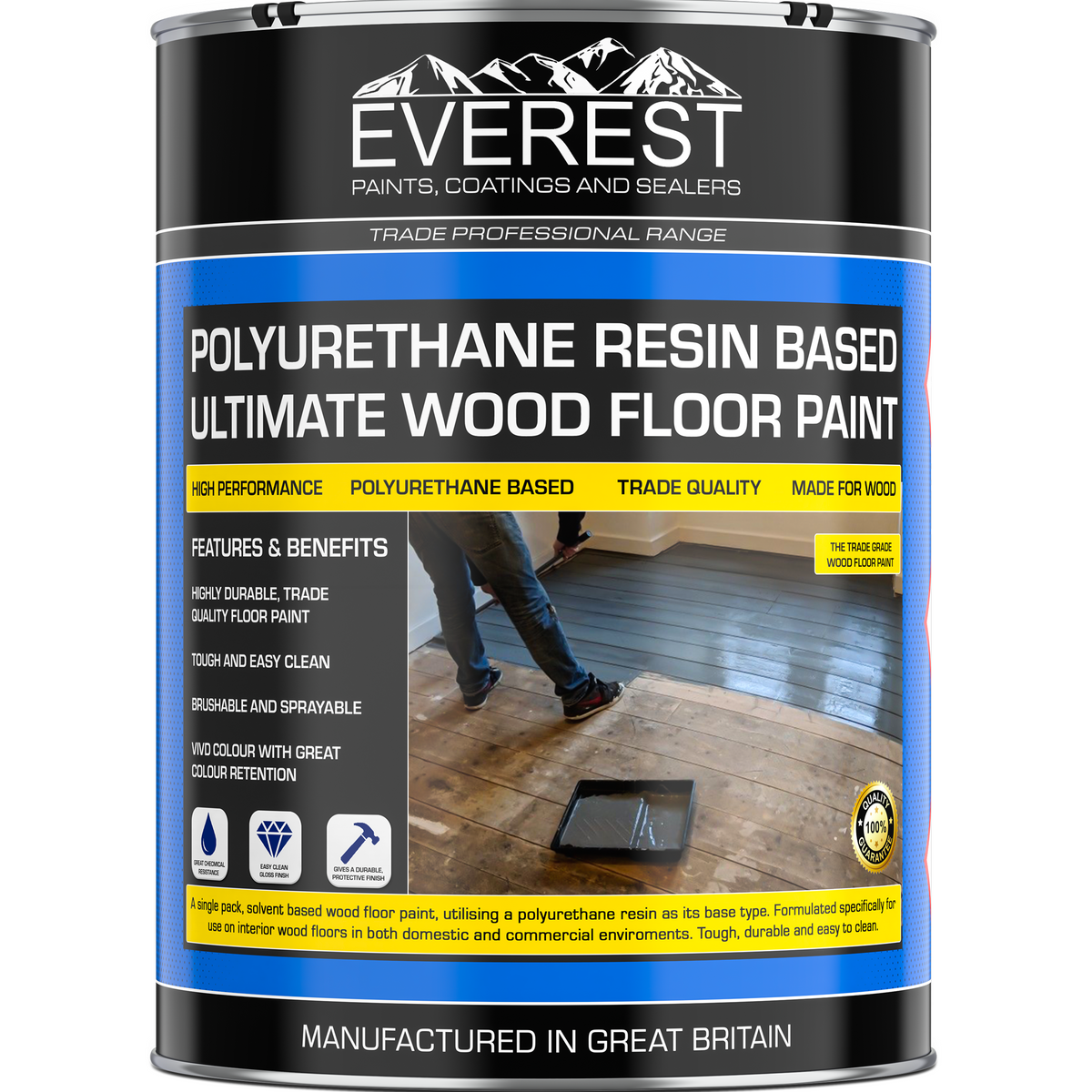 Ultimate Wood Floor Paint - Polyurethane Resin Based - Everest Paints
