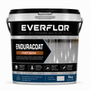 A 5kg bucket of Everflor Enduracoat Fast Cure system paint, featuring a black and silver container with a detailed label for professional floor coating.
