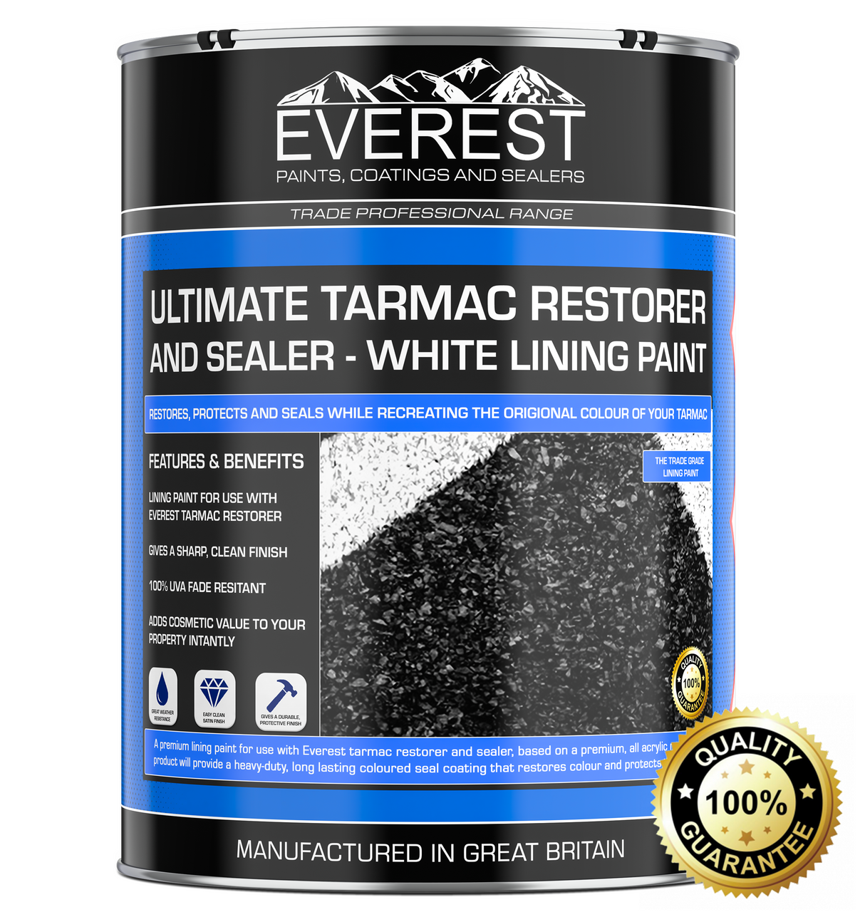 Everest Trade - Ultimate Tarmac Restorer and Sealer - Lining Paint - White