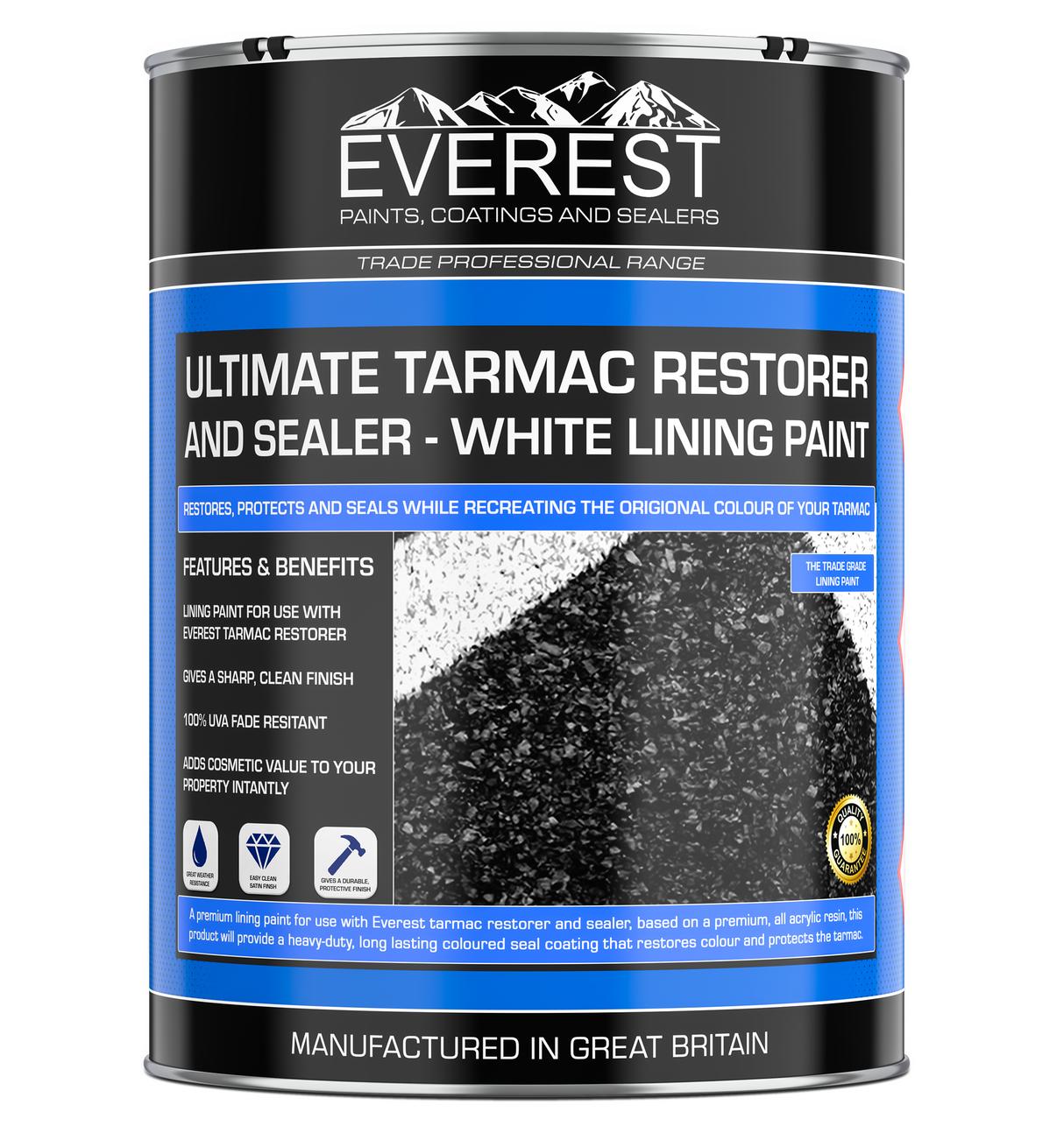 Everest Trade - Ultimate Tarmac Restorer and Sealer - Lining Paint - White