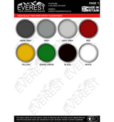 Everest Industrial Epoxy Floor PAINT - fACTORY Colour chart