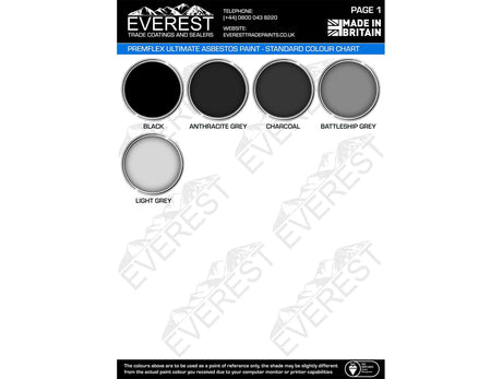 Everest Trade - PremFlex Ultimate Asbestos Roof Paint - High Performance - Multiple Sizes - PremiumPaints
