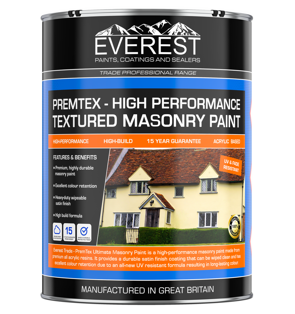 Everest Trade - PremTex Ultimate Fine Textured Masonry Paint - High  Performance - Textured Finish