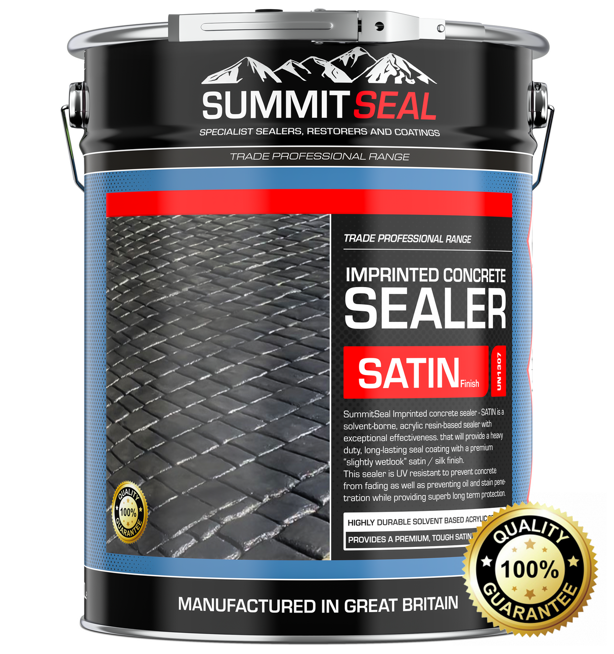 SummitSeal – Sigillante per calcestruzzo stampato – SATINATO/effetto bagnato – Altamente durevole – Grado commerciale